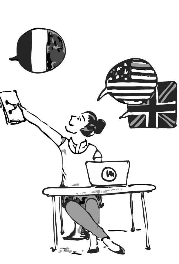 Prisana Booth traduit les textes du français vers l'anglais et corrige les textes en anglais